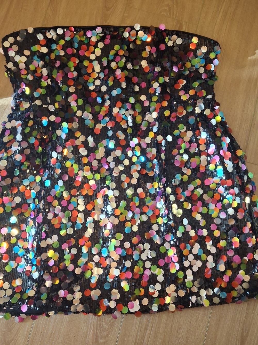 Eloquii Black Strapless Bodycon Dress With Sequins NWT